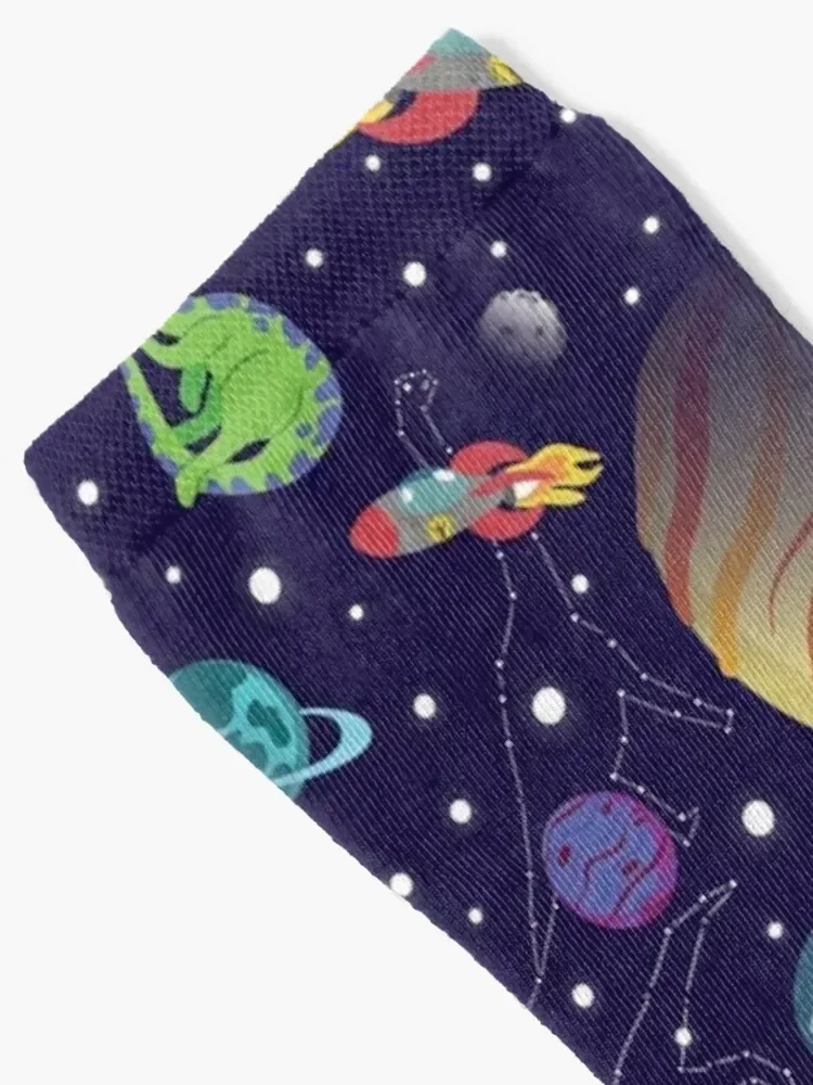 Space Dinosaurs & Constellations Socks Running fashionable hockey sheer Socks Men Women's