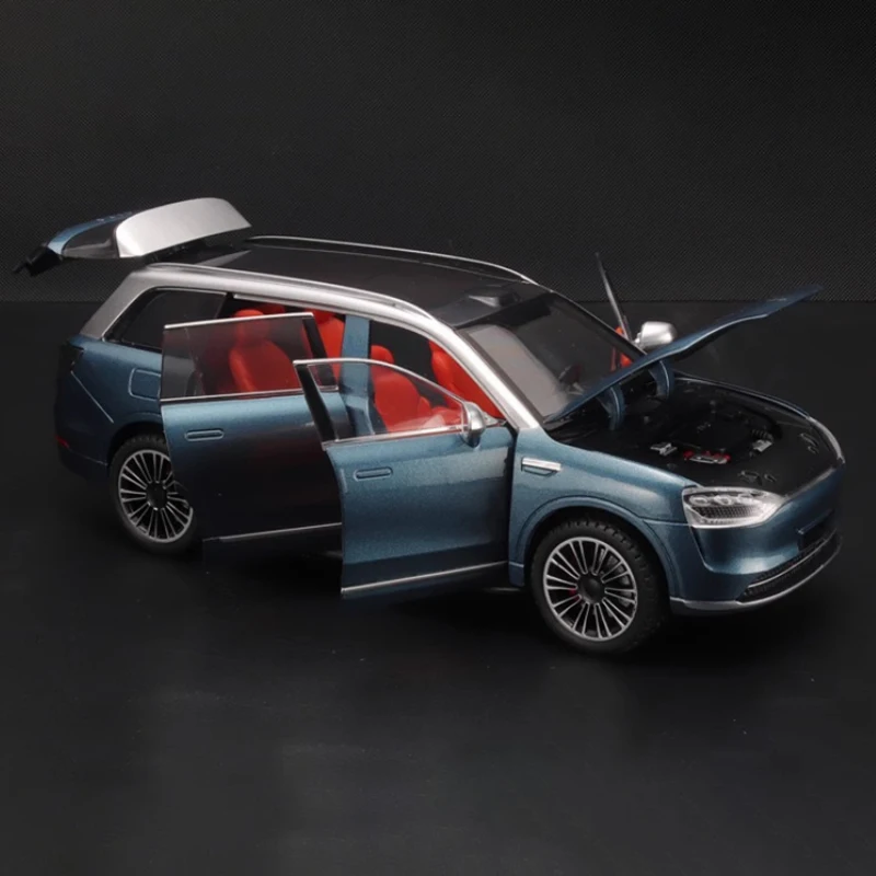 Diecast 1: 24 escala liga modelo de carro simulação nova energia suv modelo de carro acabado m9m7 hobby coleção ornamentos brinquedos presentes
