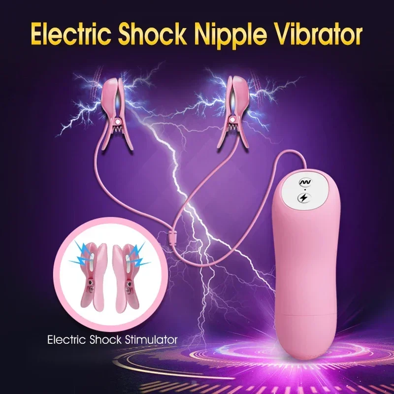 Nipple Vibrator 3 Electric Shock 7 Vibrating Massager Clitoris And Labia Clamp Stimulator Female Masturbation  Adult Products