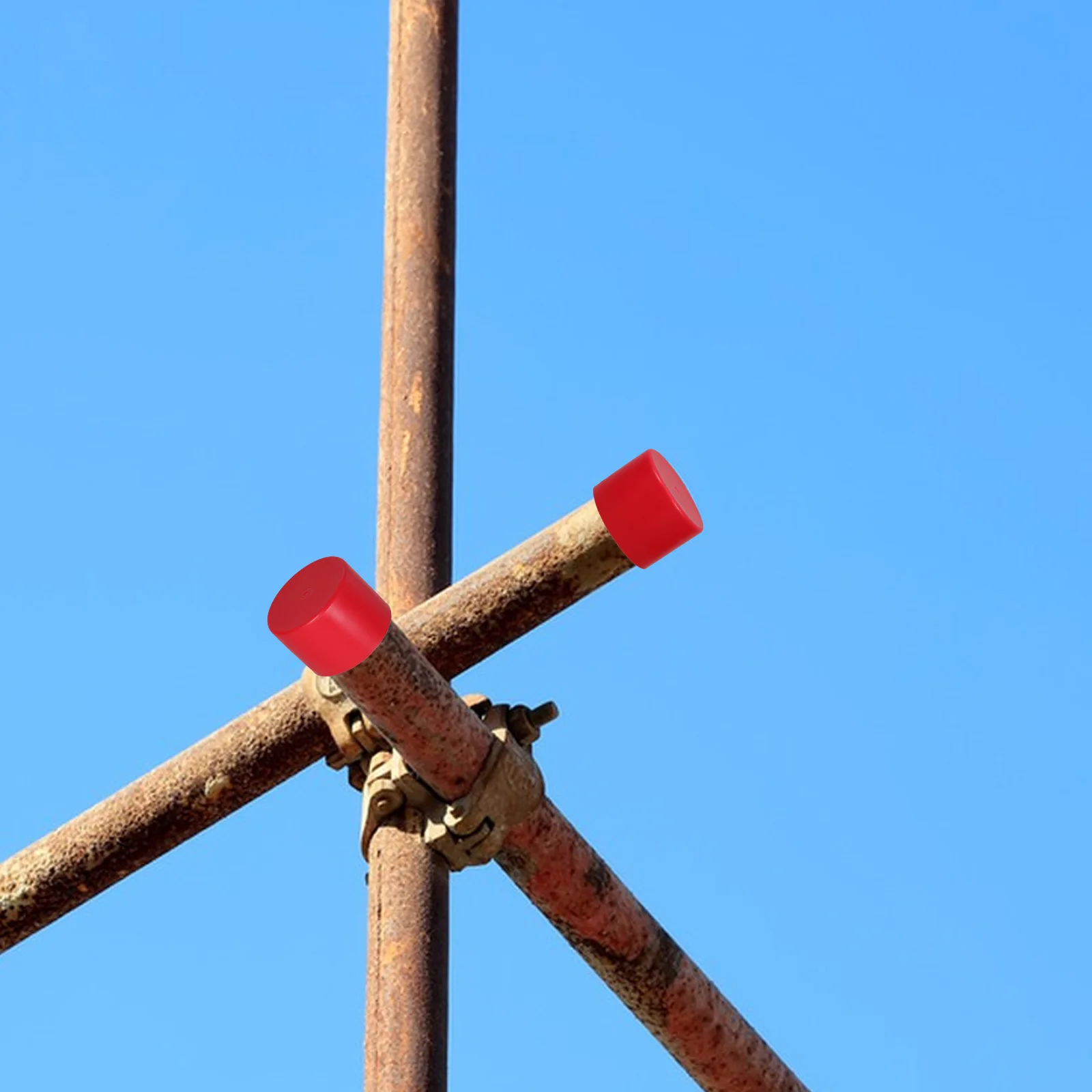 

10Pcs Scaffold Pipe Sleeve Plastic End Caps Bright Round Steel Tube Covers Protective Sleeves Anti-Slip Steel Pipe Protectors