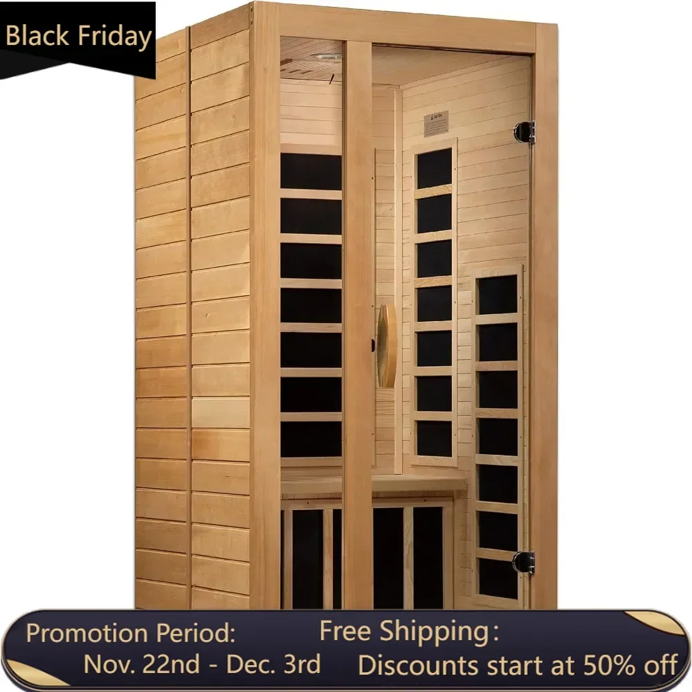 

1-2-Person Low EMF (Under 8MG) FAR Infrared Sauna, Curb Side Delivery