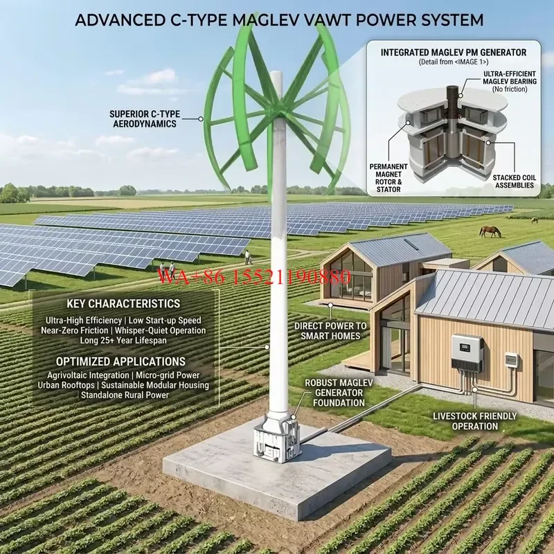 WMWMNU for Complete Unit Free Noise Low Start Wind Speed Light Weight Single Phase Wind Generator 3KW 5KW Vertical Wind