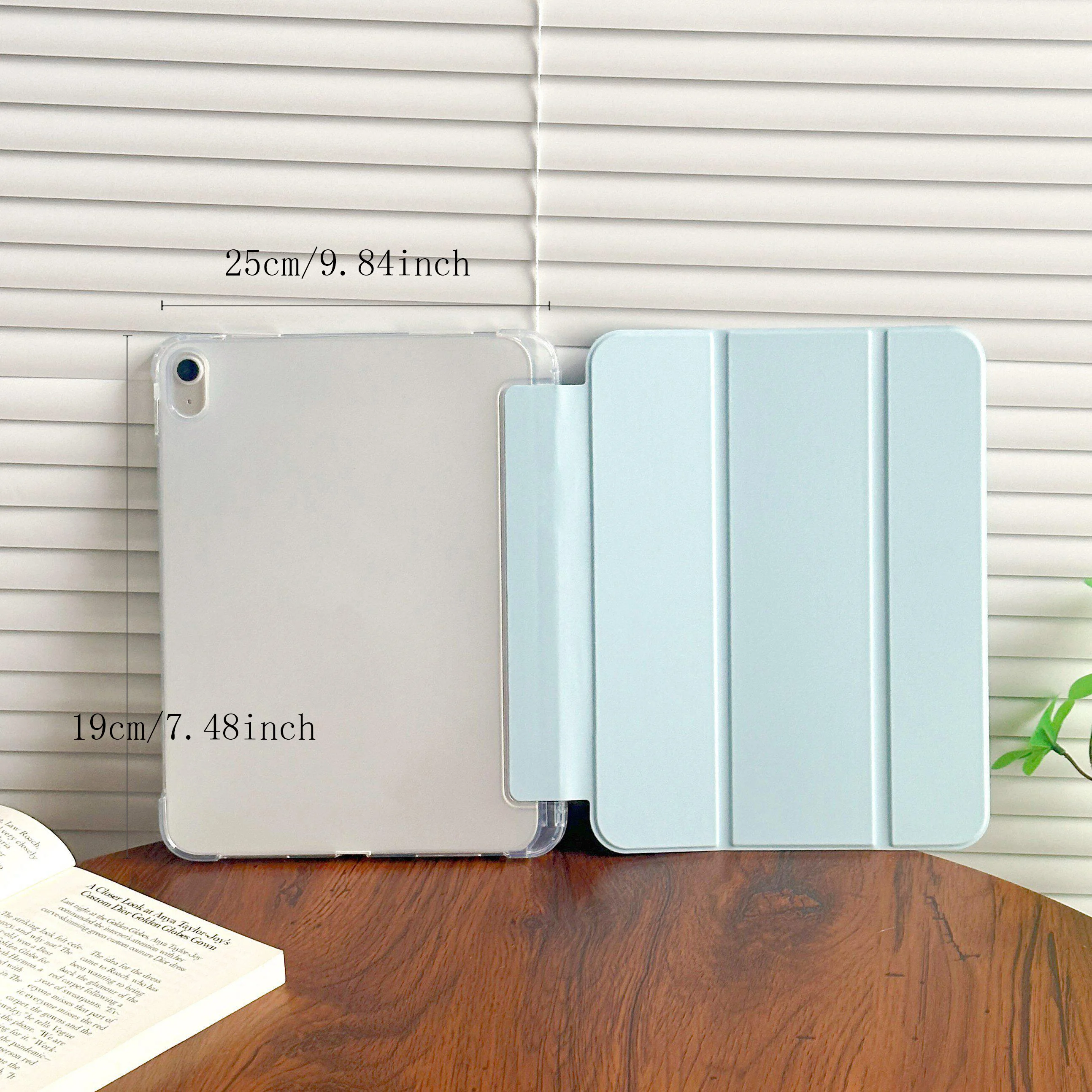 For iPad 11th Generation 2025 11-inch Case with Pencil Holder, Translucent Matte Flexible Cover,