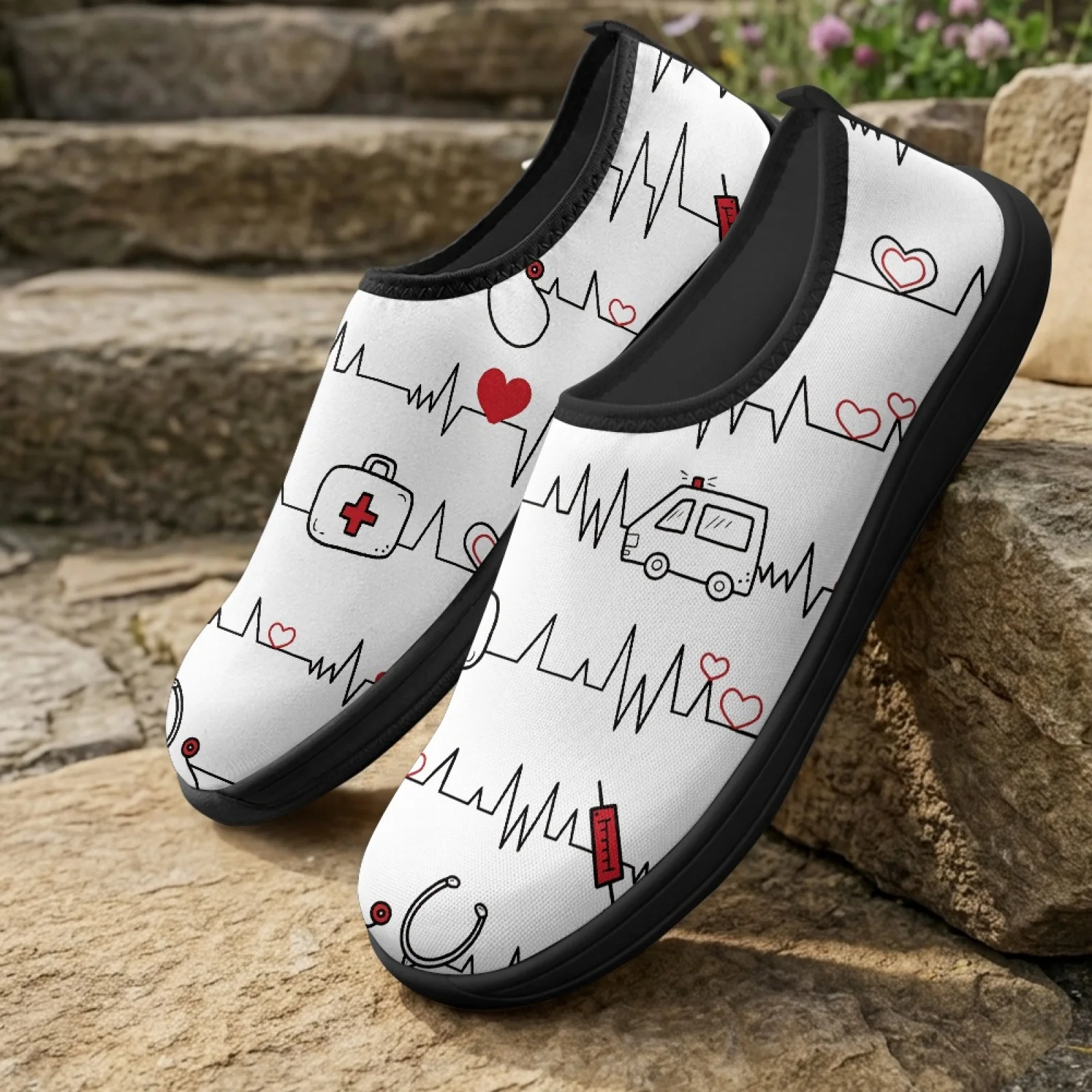 XIXIRIMIDO Wonmen Slip-on Wide-toed Shoe Nurse Shoes Men's Sneakers Casual Shoes Zapatillas de Mujer Tenis Feminino First Aid