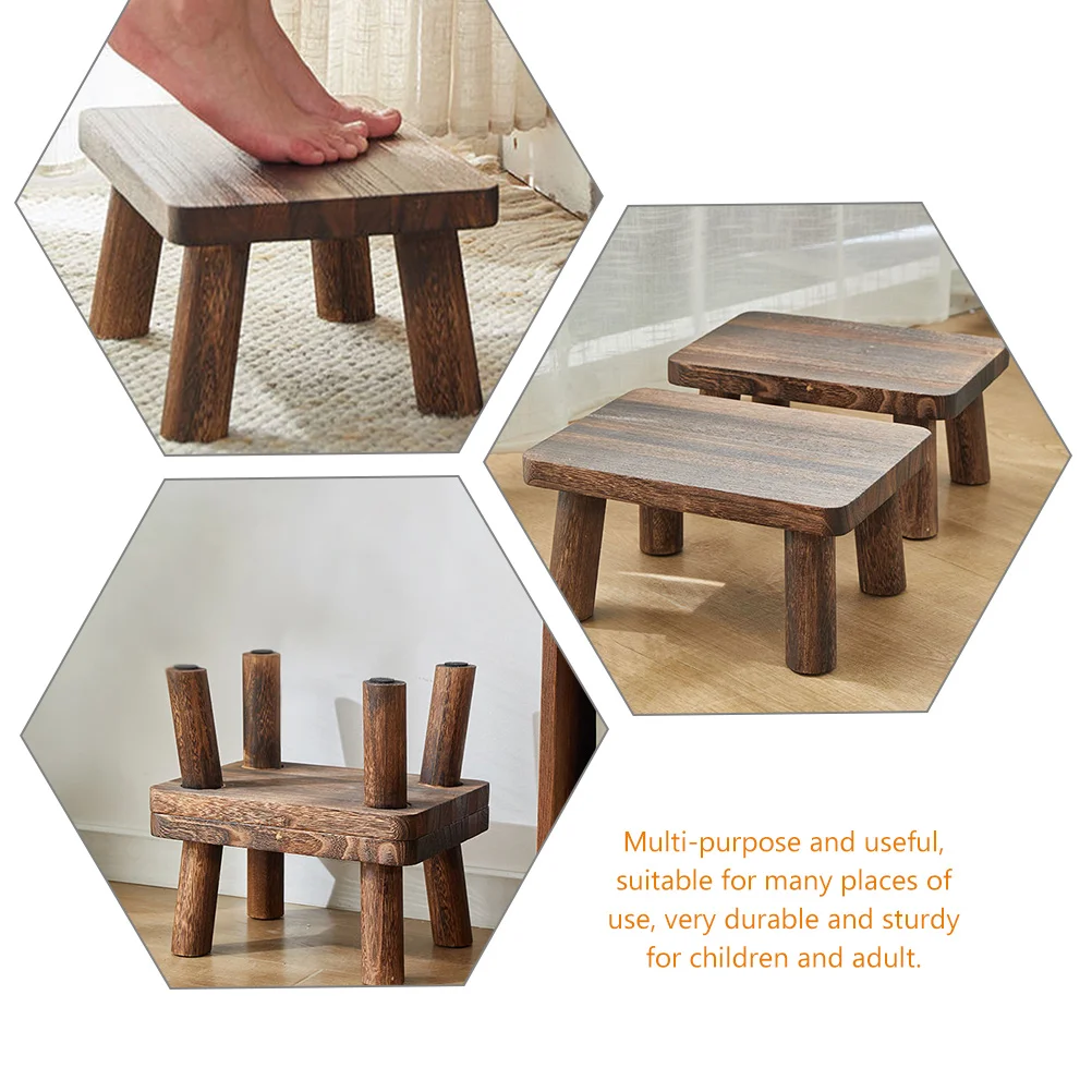 Mini taburete cuadrado de madera para niños, dormitorio, baño, cocina, taburetes para niños, taburete de pie, taburete de madera para niños