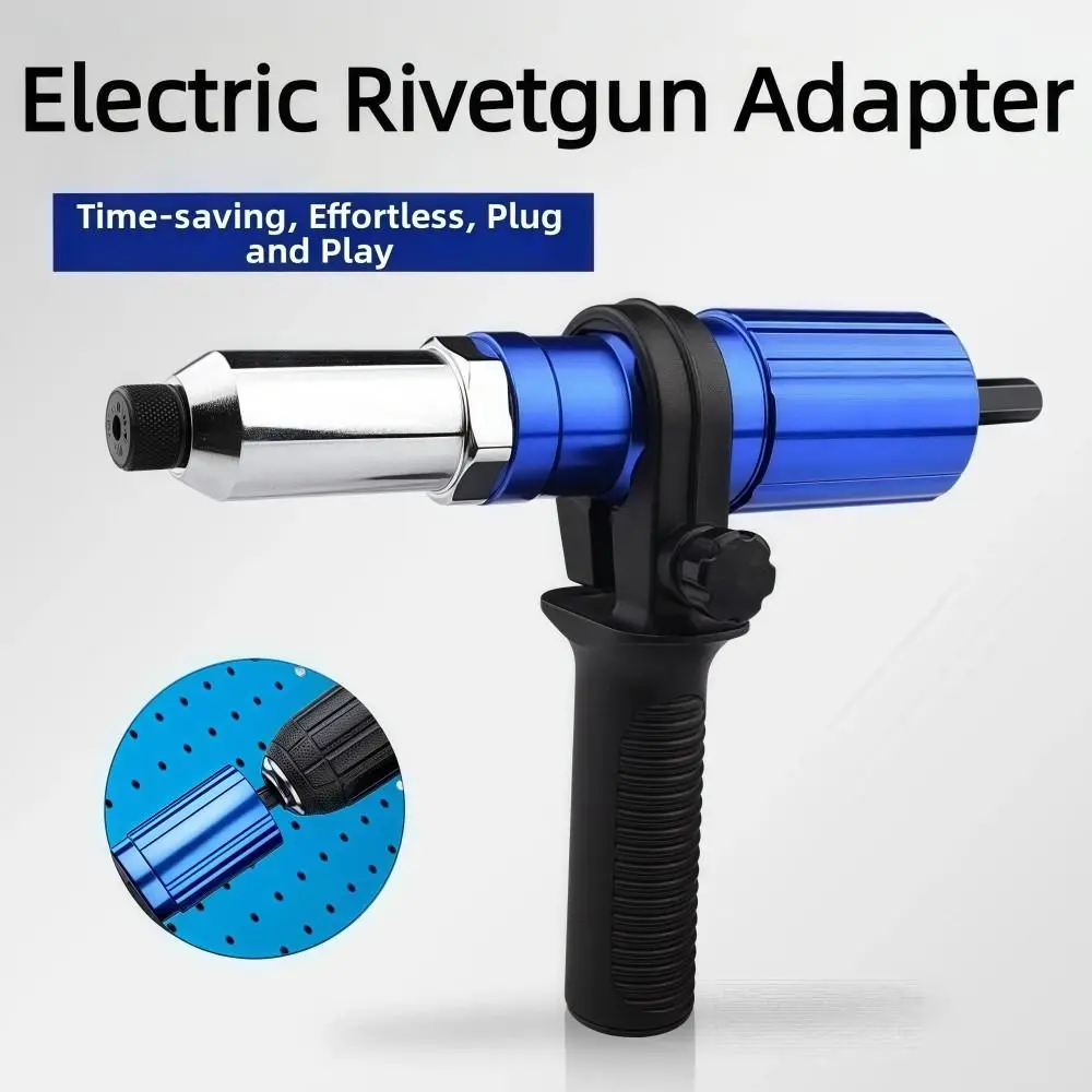 Aluminum Alloy Electric RivetGun Adapter Portable Cordless RivetGun Adapter Kit Durable Lightweight Electric Drill RivetGun