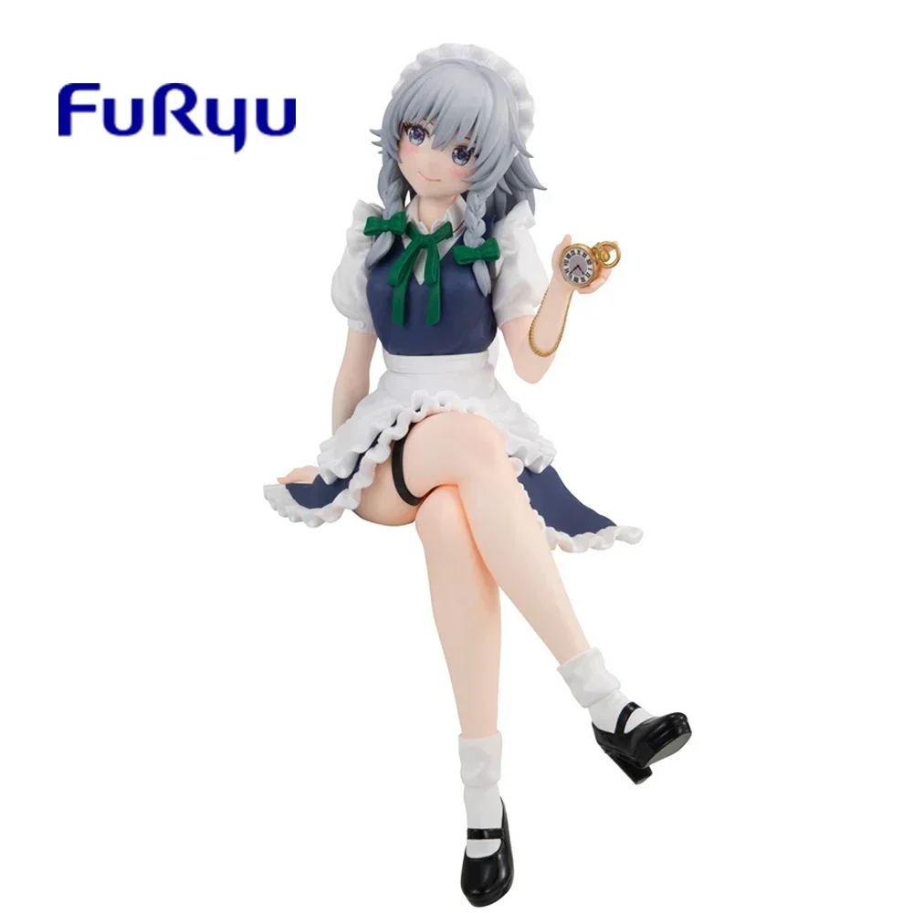 IN Stock Original FuRyu Touhou Project Izayoi Sakuya Noodle Stopper Figure 14Cm Action Anime Model Toys Kawaii Collectible Gift