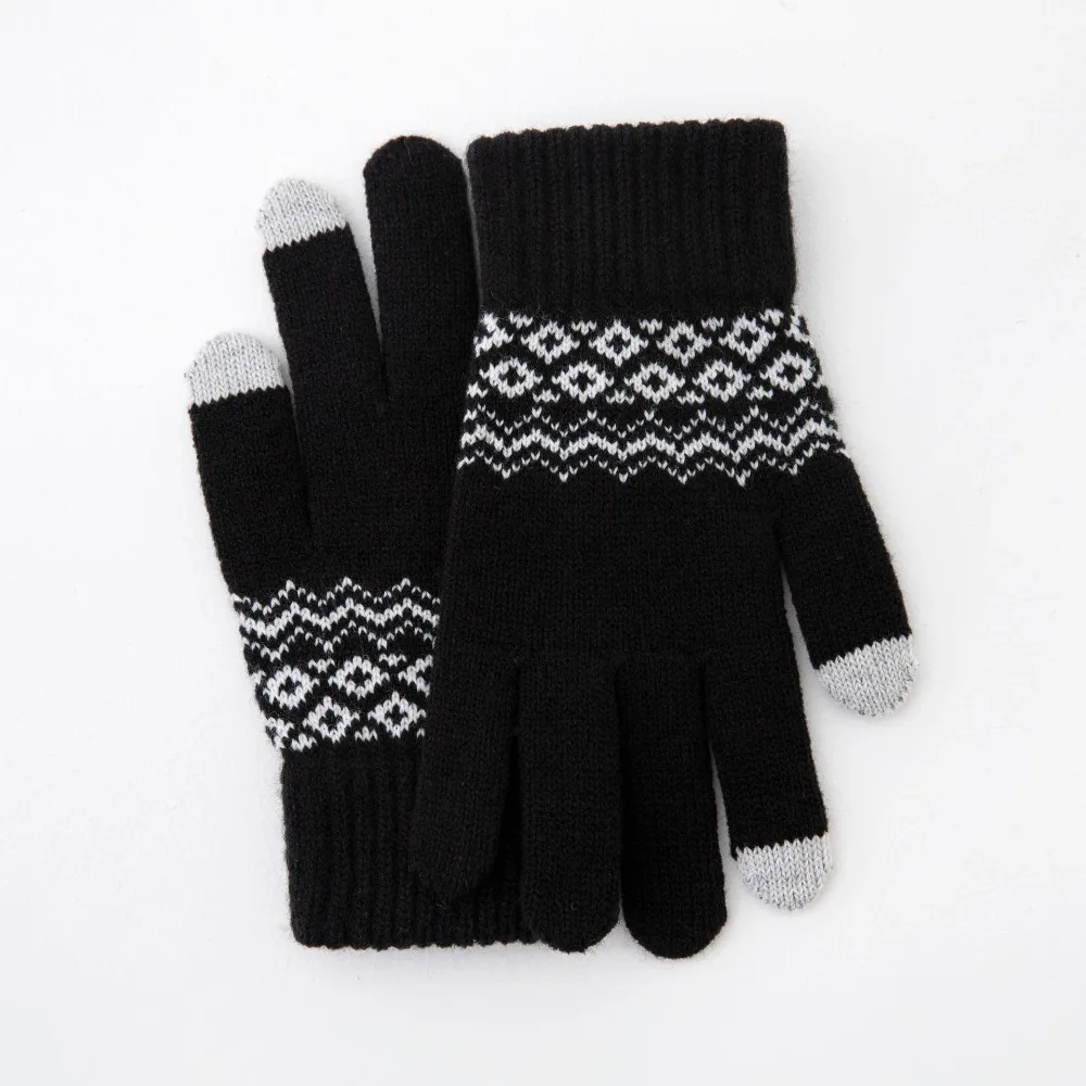 New Touchable Screen Winter Gloves Warm Knitted Touch Screen Gloves Full Finger Windproof Cold Proof Gloves Outdoor Sports