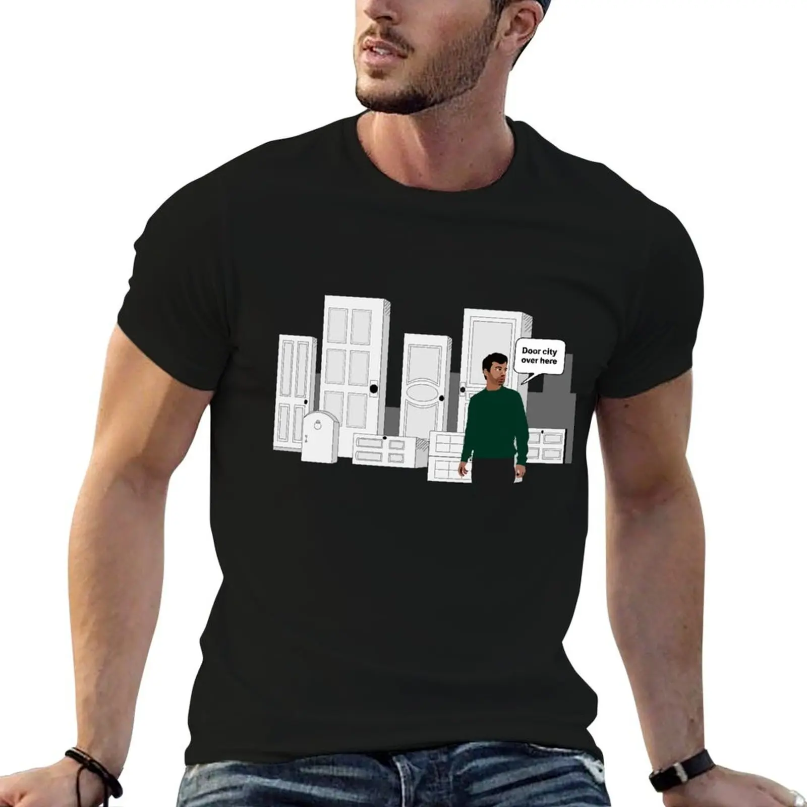 

Door City Nathan Fielder T-Shirt man t shirt cotton high quality man t shirt cotton T-Shirt