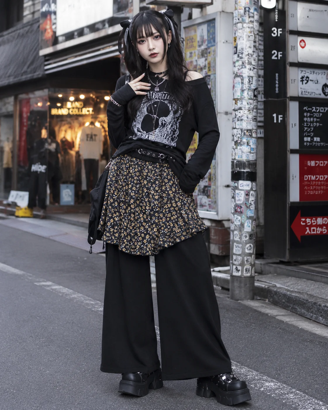 Women 2 in 1 Floral Ruffle Skirt Wide Leg Pants Elastic Waist Loose Thin Straight Sweatpants Korean Cloth Y2K Casual Trousers
