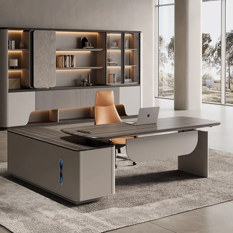 Lifting desk boss table and chair combination designer creative desk