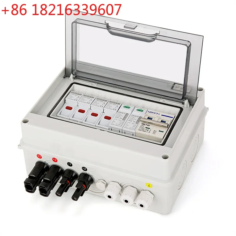 YAO Solar photovoltaic PV Combiner Box With Lightning Protection 2 input 1 out DC 600V Fuse MCB SPD Waterproof Box IP65 Wholesal