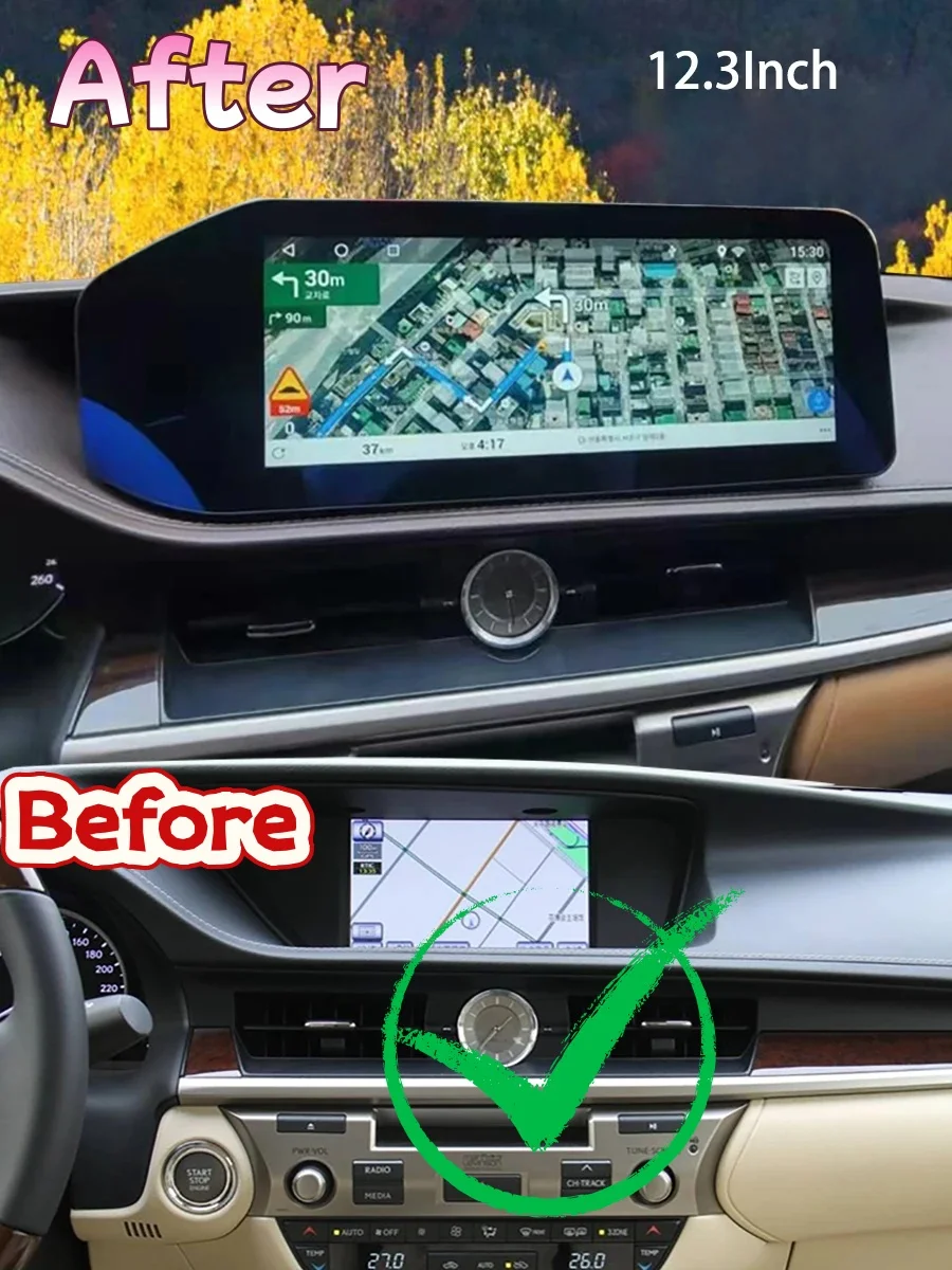 12.3'' Multimedia Video Player Wireless Carplay For Lexus ES ES300 ES250 ES350 ES300h 2012-2018 Android14 AutoRadio Navigation