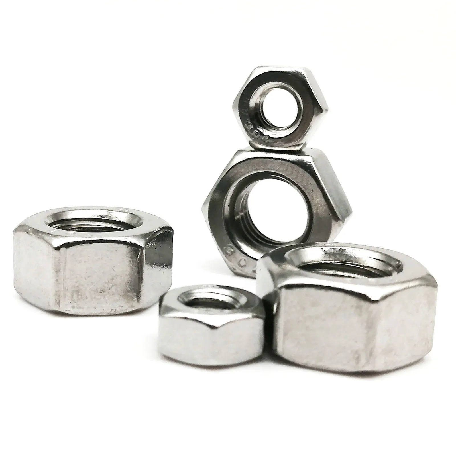 1/10pcs UNC UNF 1/4 5/16 3/8 7/16 1/2 304 A2-70 Stainless Steel UK US Standard Coarse Fine Thread Hex Nut Hexagon Nut