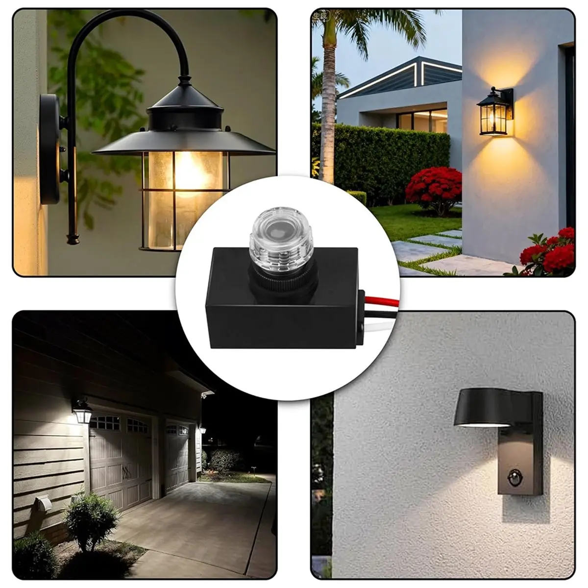 2 Pack Dusk to Dawn Photocell Light Sensor for Outdoor Lighting Control, 120-277V Hard-Wired
