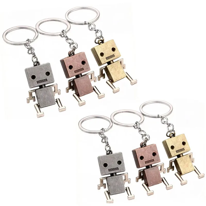 6pcs Robot Keychain Vintage Mechanical Movable Robot Pendants Creative Event Party Activity Party Favors Gift