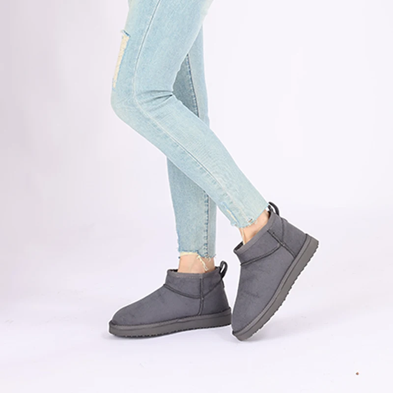 Evshine Winter-Pelz-Schneestiefel für Damen, rutschfest, mit Plüsch gefüttert, Wildlederstiefel, warme, flauschige Hausschuhe, klassische Schneestiefel – Detail 19