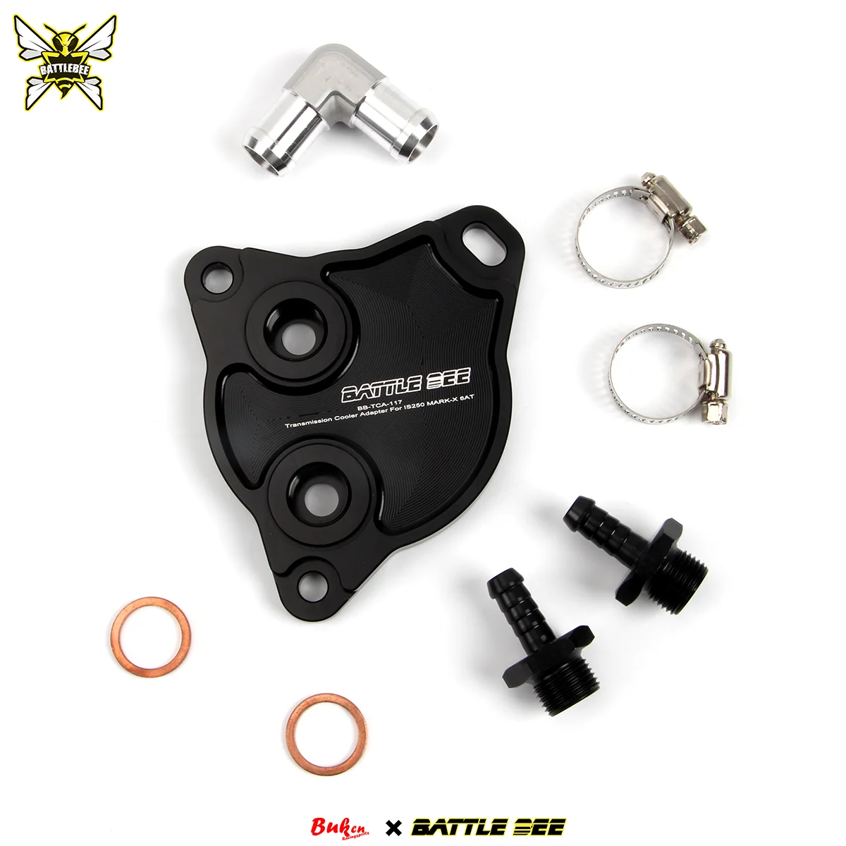 2026 Hot New Transmission Cooler Radiator Adapter Aluminum Alloy 6061-T6 IS250 IS350 Mark X 6AT BRZ 2012 BB-TCA-117 BATTLE BEE
