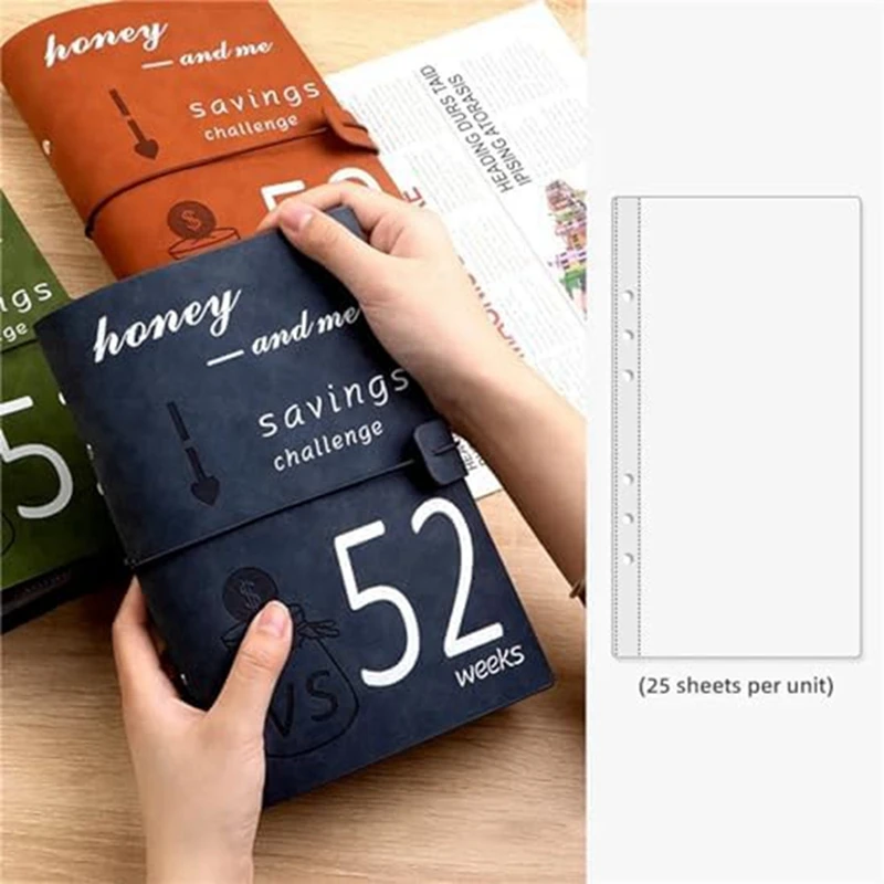 NEW-52 Week Money Saving Challenge Binder A5 Binder Inserts Cash Envelopes For A5 Binder, 2024 Reusable Budget Book