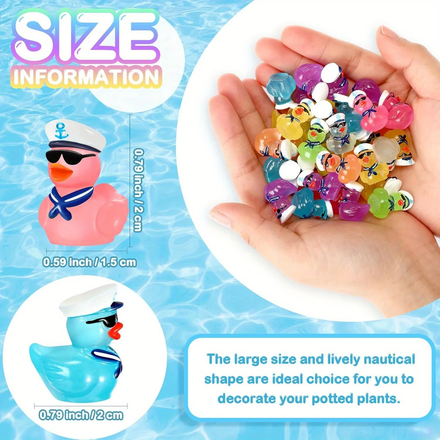 30pcs mini resin cruise duck with sunglasses small colored sailboat cruise duck suitable for micro landscape garden toy house