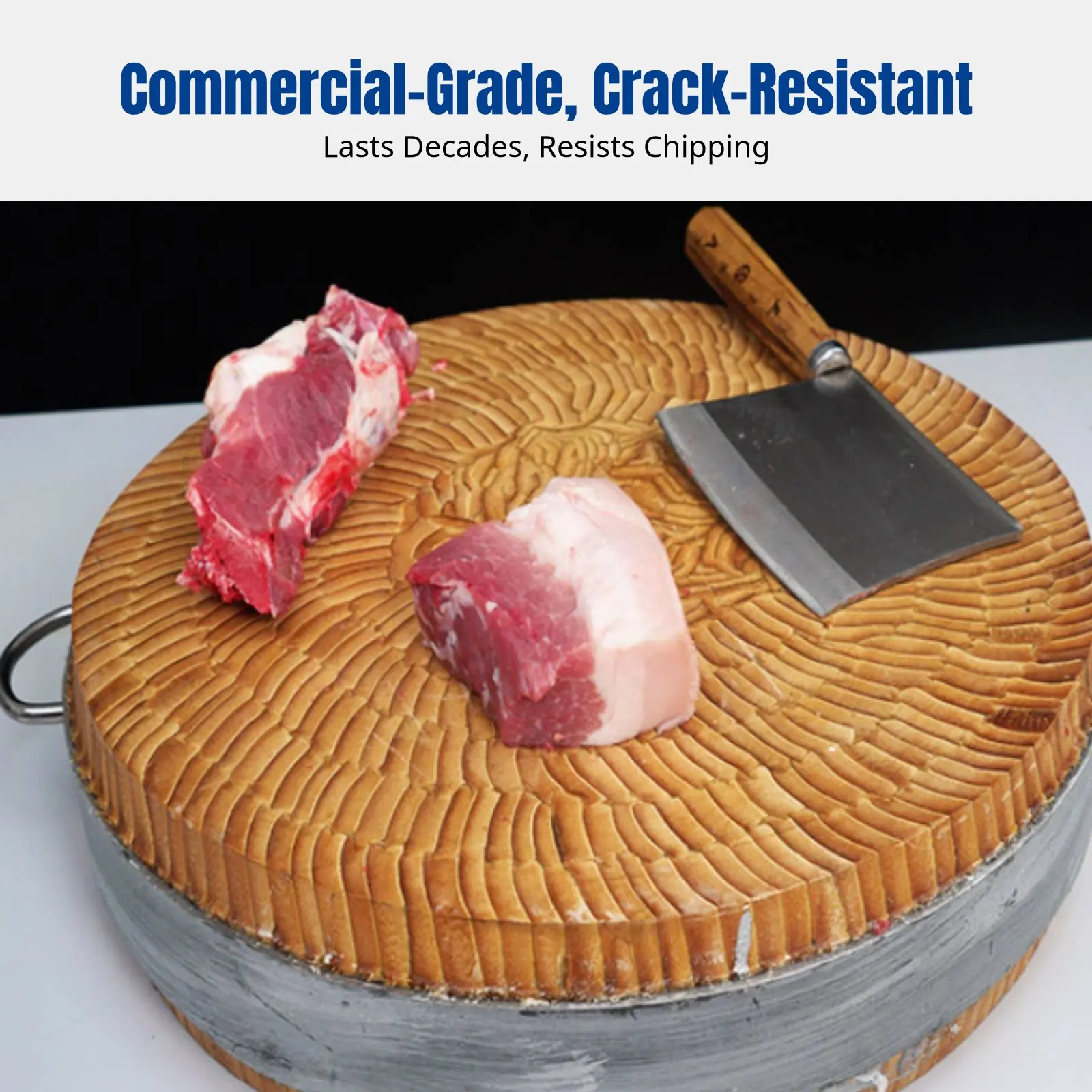 

Коммерческая бамбуковая разделочная доска, толстая круглая, двусторонняя, для кухни, дома, ресторана