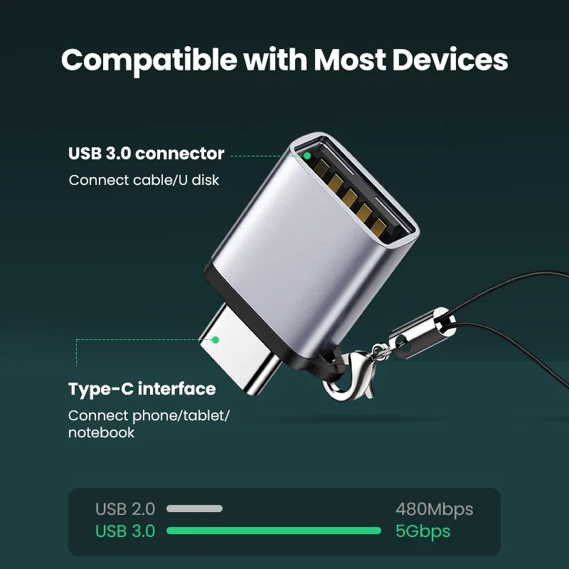 Ugreen USB C to USB 3.0 Adapter Type C Male to USB Female Converter For Xiaomi Samsung S20 Huawei P40 Macbook Type C OTG Cable