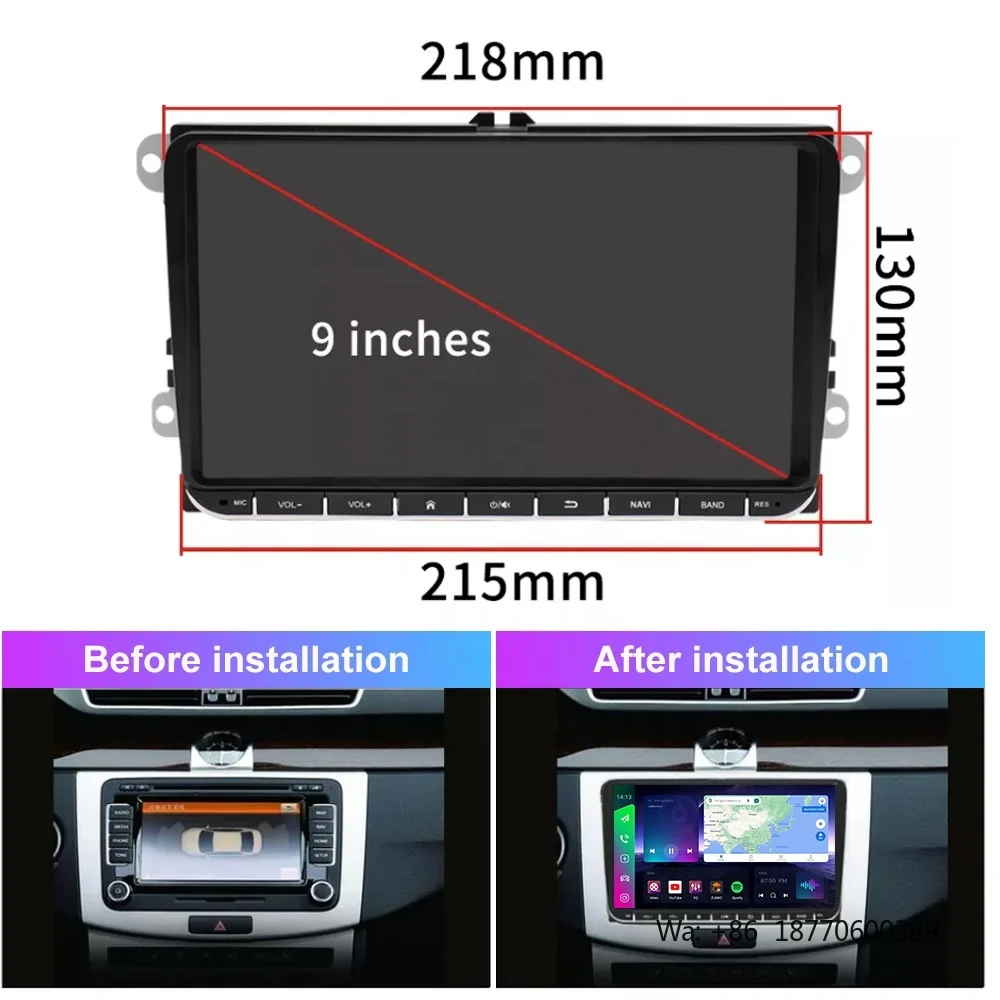 Iorigin IPS 9 Inch Car Radio 1280*720 1+16GB GPS Carplay Android Video for VW Passat MK5 MK6 Jetta Golf Polo