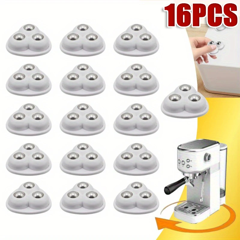 

16Pcs Furniture Wheel Self Adhesive Silent Casters Stainless Steel/Nylon Roller 360° Rotating Pulley Cabinet Universal Wheels