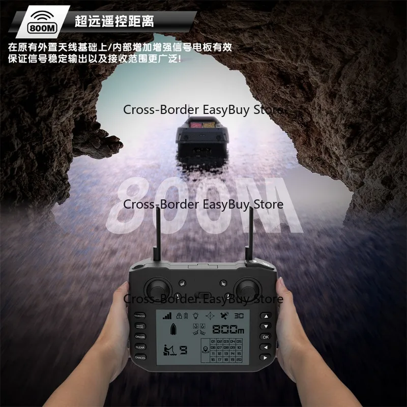 New fishing high-speed baiting boat with 12V bottom-opening hatch, 180-point GPS positioning, one-click net pulling and trawling