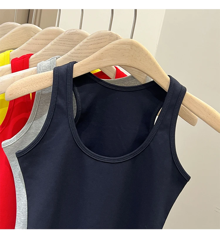 Zjaiss Damen Tanktop Einfarbiges Camisole 2026 Sommer Neu Minimalistisch Vielseitiges Ärmelloses Oberteil für Innen- und Außenbekleidung – Detail 27
