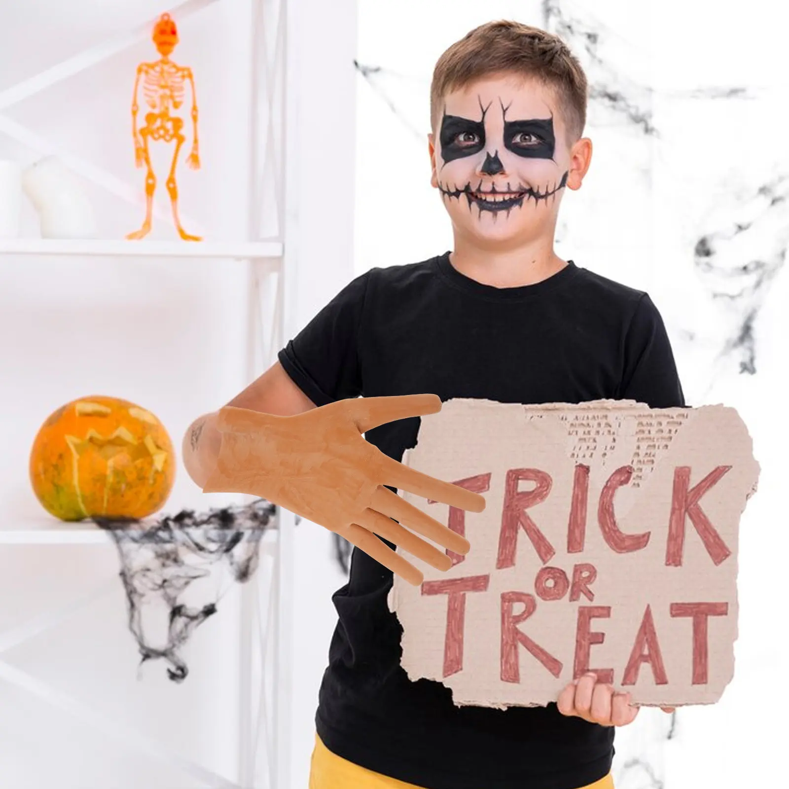 

Пара эффектных перчаток в виде хот-дога для Хэллоуина, латексные страшные перчатки для косплея, реквизит для вечеринок, аксессуар для костюмов и выступлений