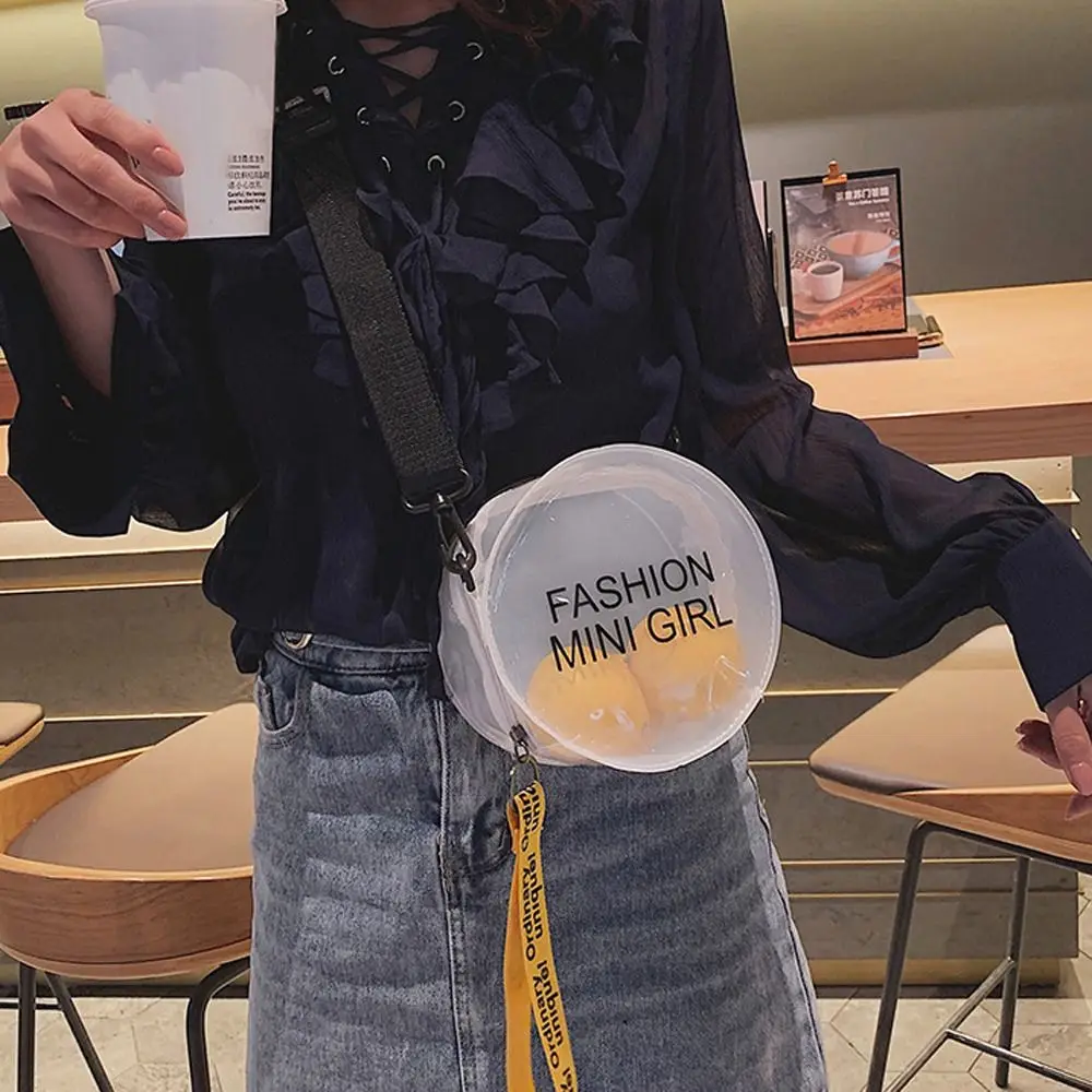 Borse moda portamonete PVC rotondo nuova borsa portafogli borse a tracolla trasparenti borsa a tracolla coreana borse a tracolla da donna