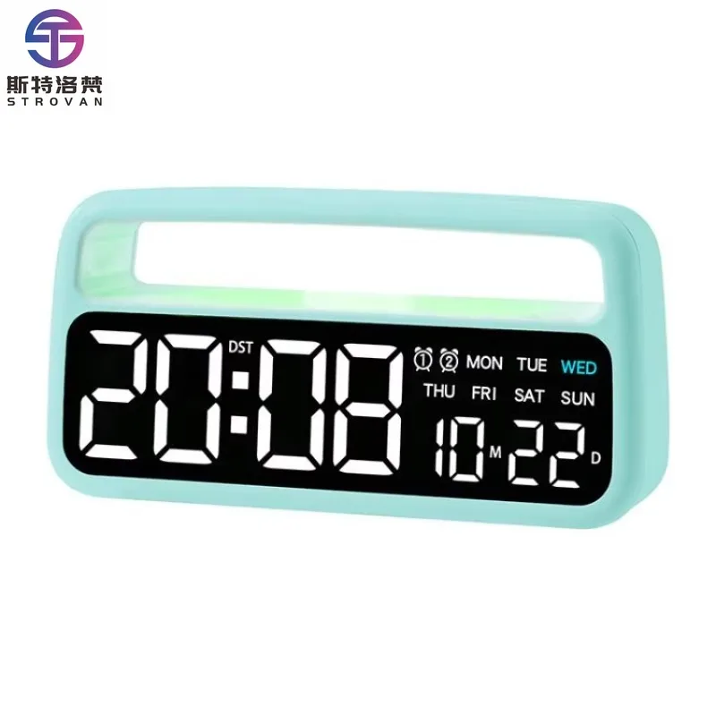 

LED Ambient Light Bedside Alarm Clock Home Decor Multi-Function Clock With White Light