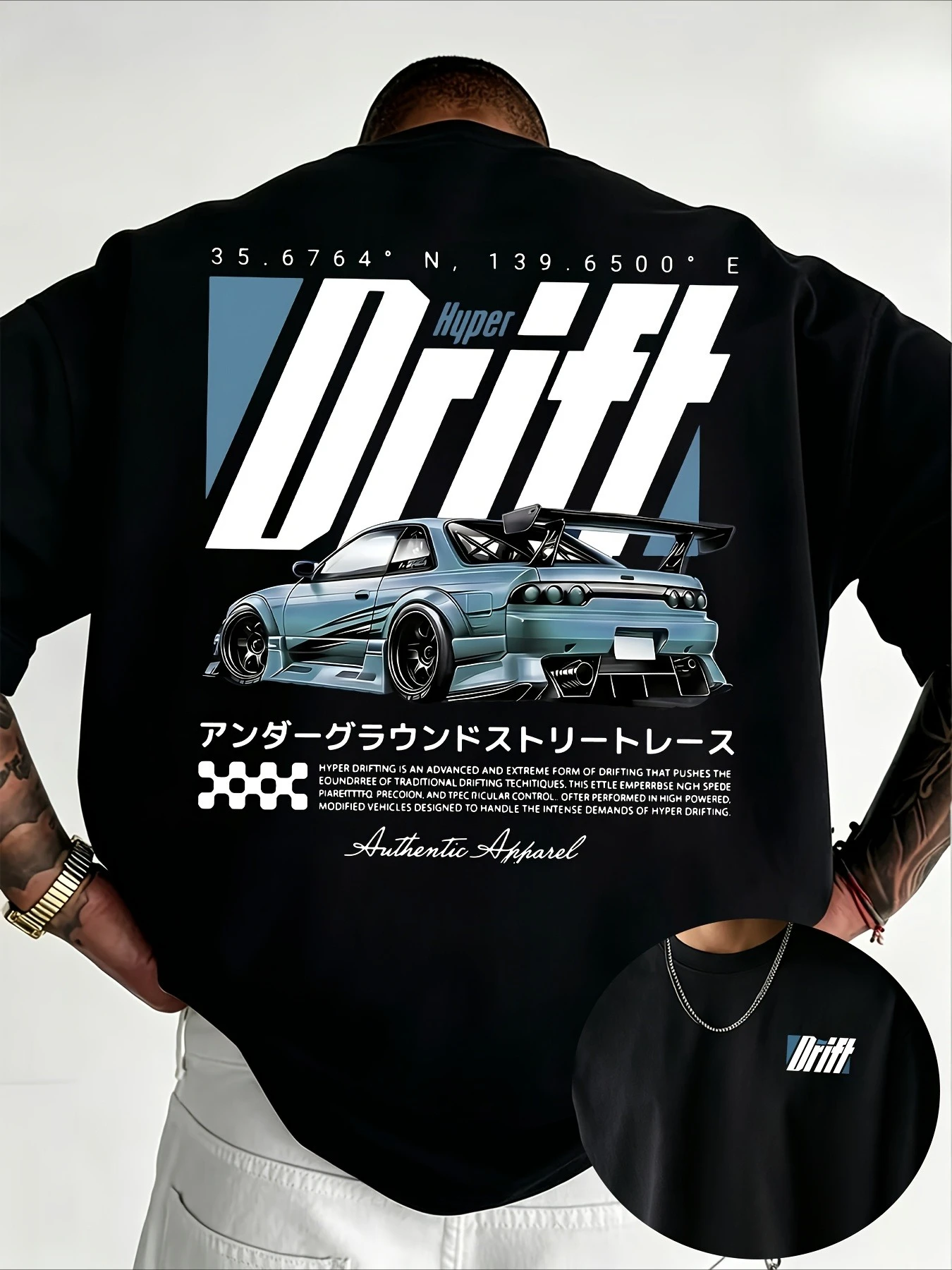 2026 New Men's Vintage Drift Racing Graphic T Shirt Oversized Streetwear Tee