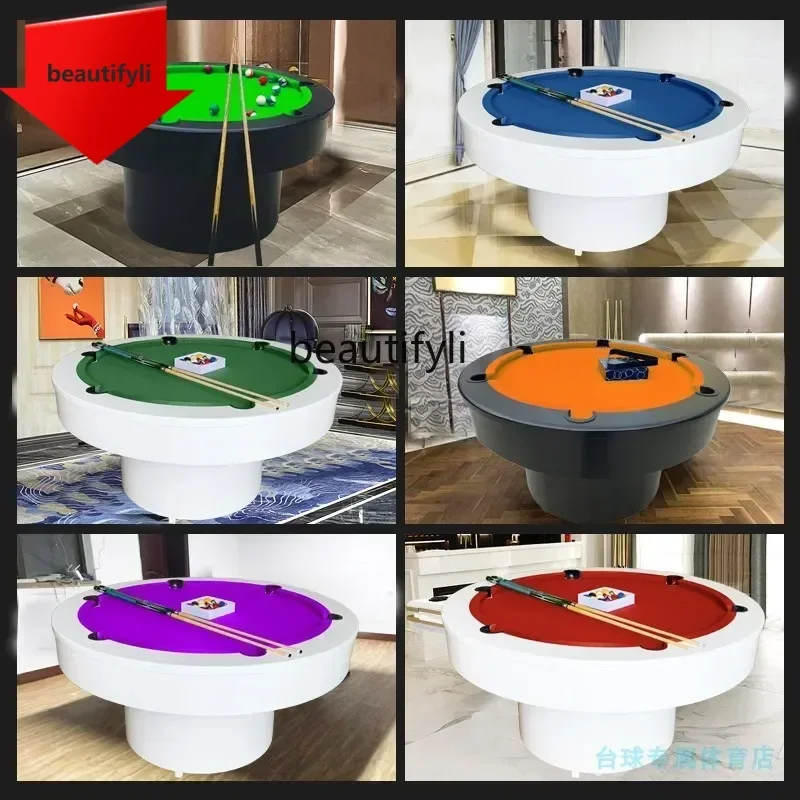 new round Pool Table Marble Commercial Billiard Table Adult Bar KTV Party Hall American Black Eight ss 8617