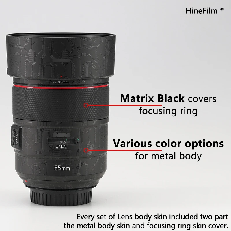 Hinefilm الجلد لكانون EF85 F1.4 عدسة ملصق مائي الجلد لكانون EF 85 مللي متر f/1.4L IS USM عدسة ملصق 85 1.4 التفاف غطاء 85F1.4 85 1.4 #3