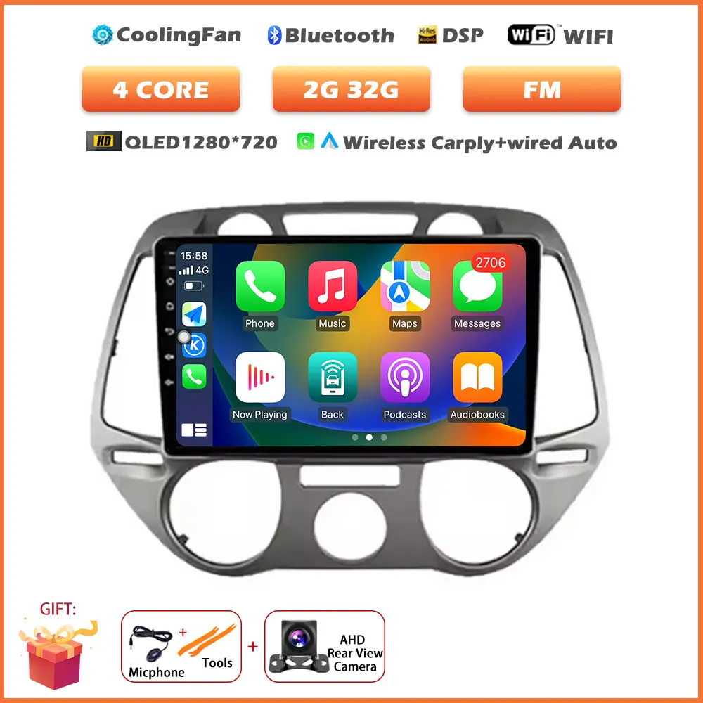Android 16 Auto Wireless Carplay voor Hyundai i20 2008-2012 autoradio stereo multimediaspeler navigatie touchscreen tools
