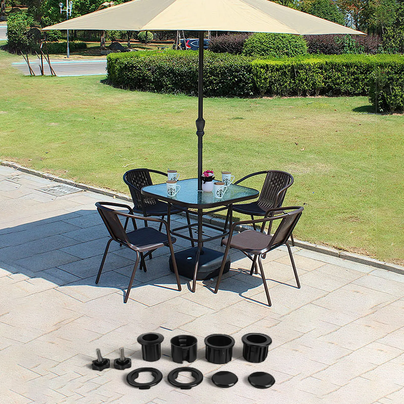 

Sun Umbrella Base Bracket Accessories Plastic Pipe Sleeve Fixing Screws Bracket Accessories Outdoor Garden Parts