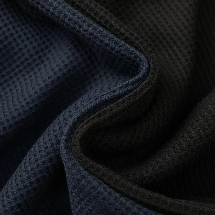Langarm-Poloshirt aus Waffelstrick – Weiche Baumwollmischung, Slim Fit, Lässiges Business-Oberteil für Herbst und Winter, Mehrfarbig – Detail 7
