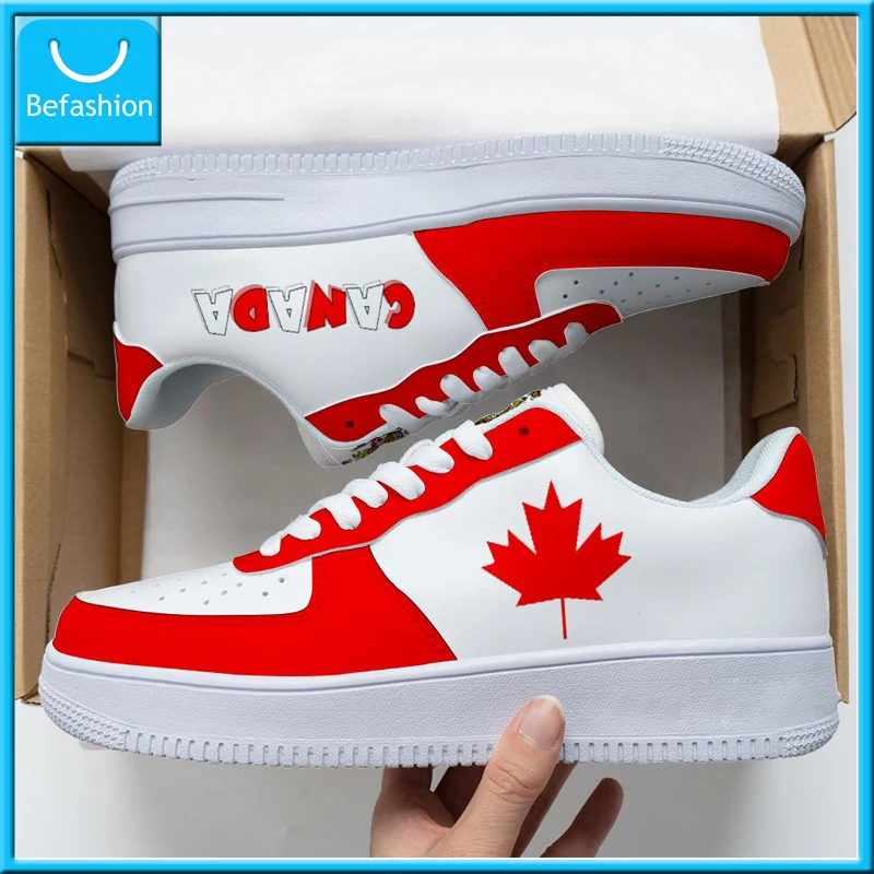 Dropshipping Print On Demand POD Casual Shoes Canada Flag Custom Print Air Force Sneaker Shoes Free Shipping