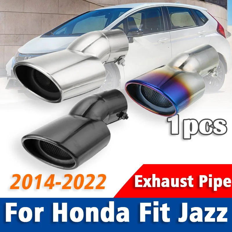 

For Honda Fit Jazz 2014-2022 1 Piece Stainless Steel Rear Exhaust Muffler Tailpipe Muffler Tip Car Accessories Black/Blue/Chrome