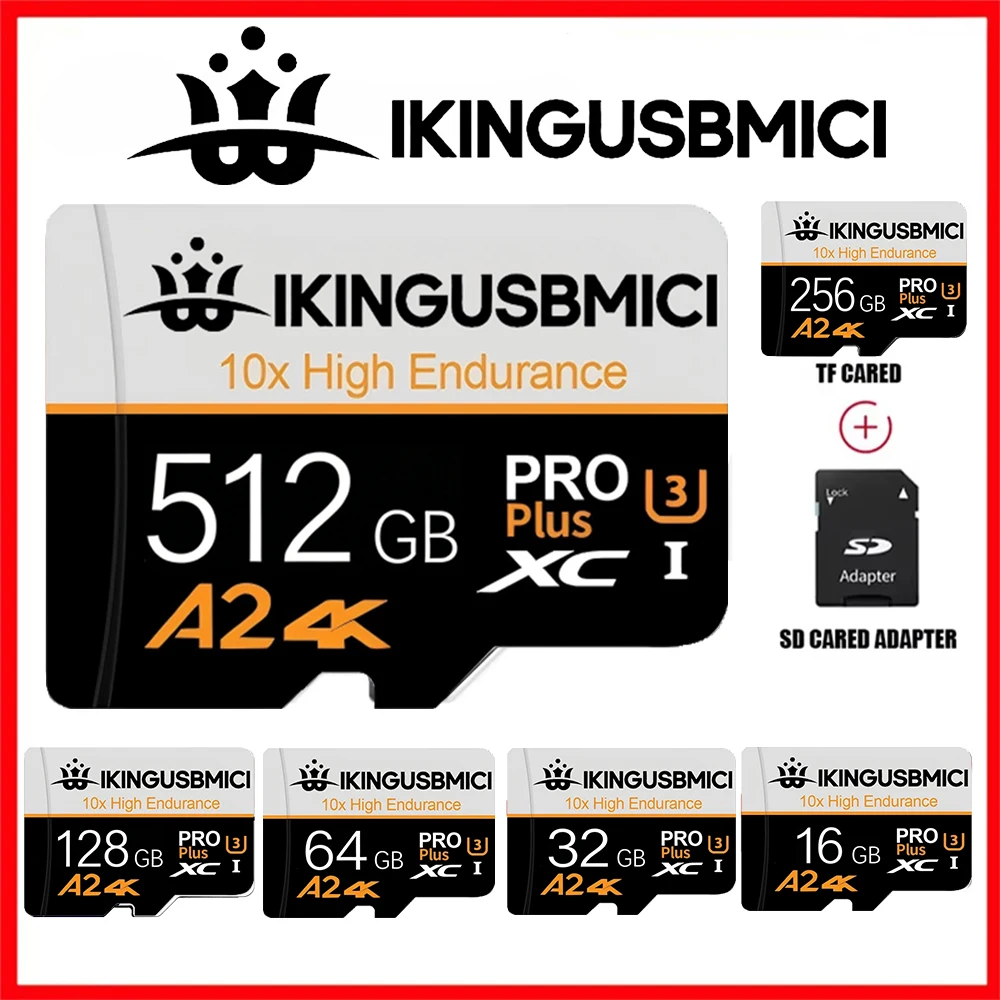 TF Cards 64GB 512GB 32GB Micro TF SD Card Memory Card SD Cards U3 Shockproof V60 for Phone/Smart TV/E-Reader/Speaker/PC Mac
