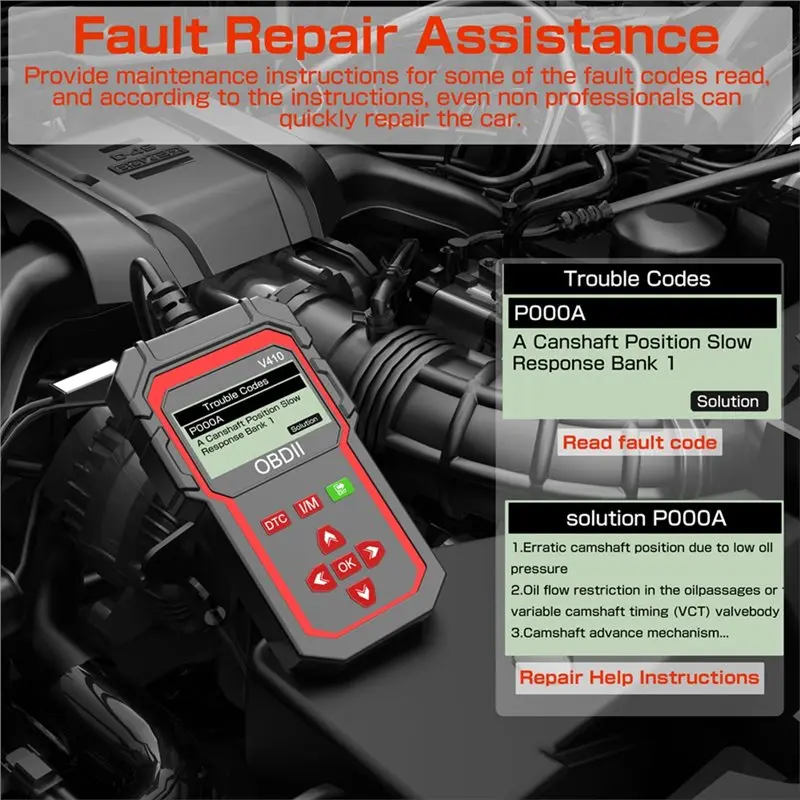 Picture 6: A33K-V410 OBD2 For Car Diagnostic Scanner:Multi-Language Support Auto Engine System Detection