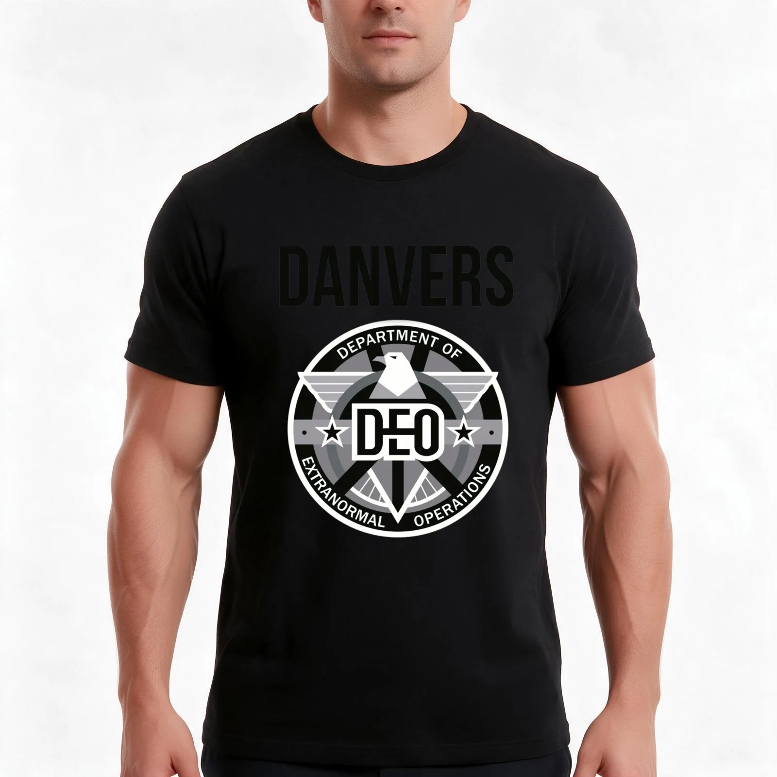 Danvers T-Shirt, Summer Casual Cotton Tee, Oversized Streetwear Tops, Vintage Graphic Print, Loose Fit Short Sleeve, 100% Cotton