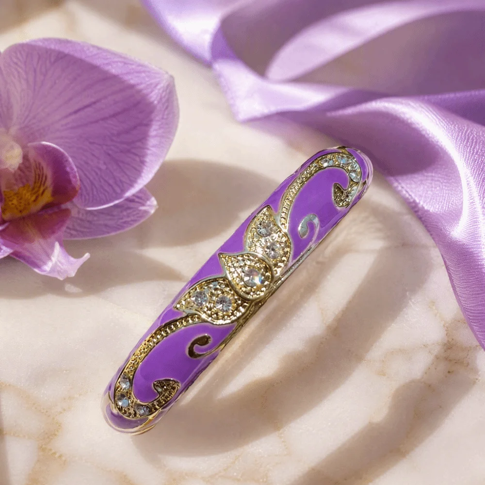 1cm Crown Cloisonne Bracelet Colored Dropper Oil Five-leaved Flower Blooms Colored Dropper Oil Bangle Enamel Retro
