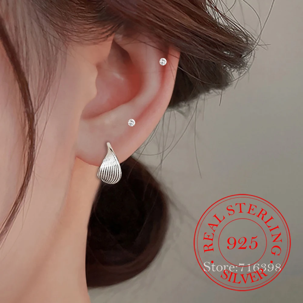 

925 Sterling Silver Twisting Textured Geometric Mobius Hoop Earrings for Women Hypoallergenic Fashion Jewelry Wedding Party Gift
