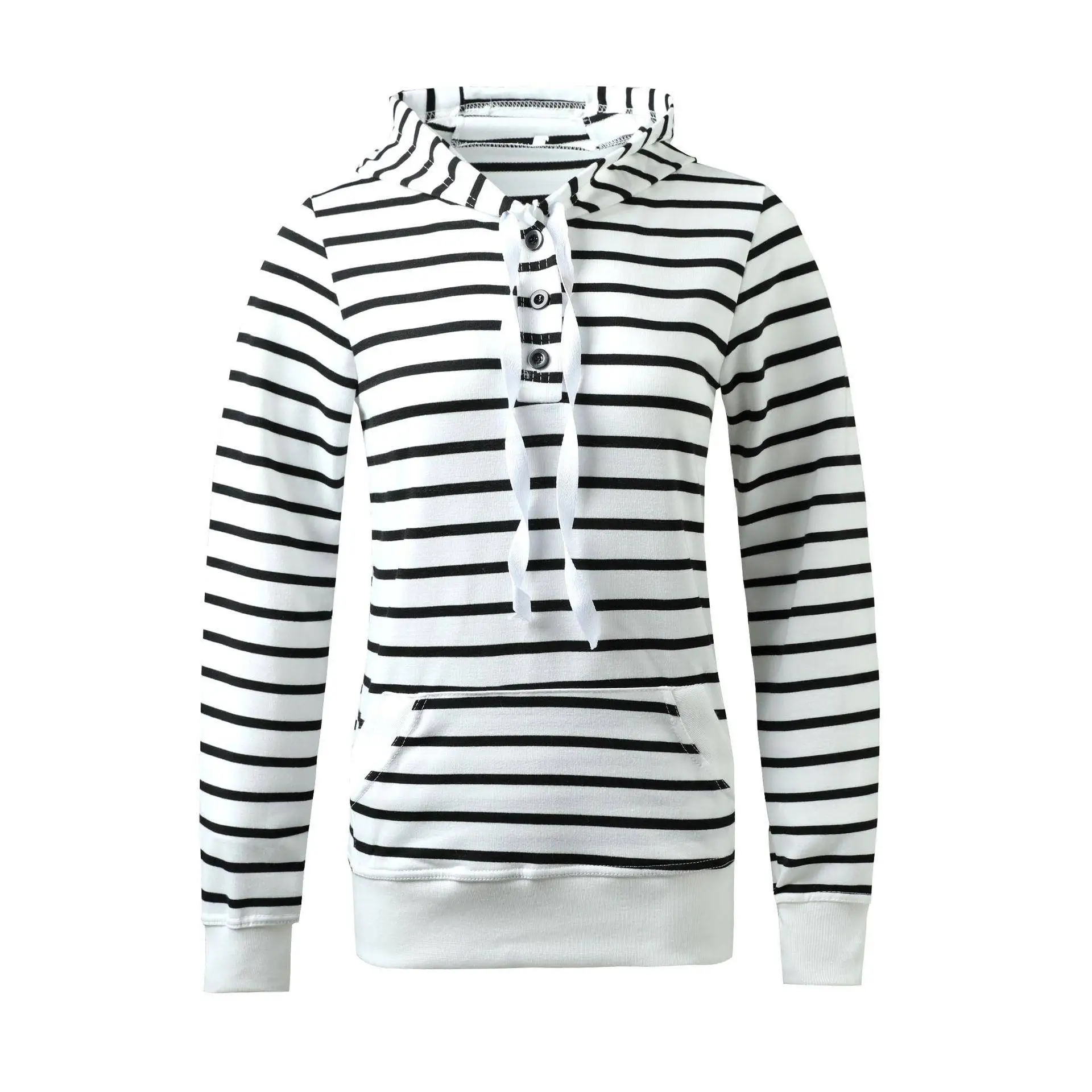 Thiened Long Sve Hoodie Striped Sweatirt Autumn Winter Casual Independent Station Ebay Hot S Women's Faion Street...