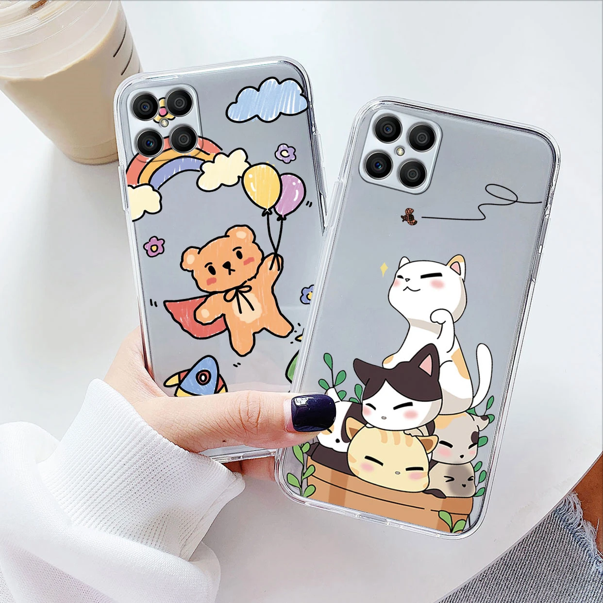 X6 Phone Case For Honor X6 Capa X6S TPU Funda Cute Cartoon Cat Cactus Painted Back Cover For HonorX6 X 6S 6.5