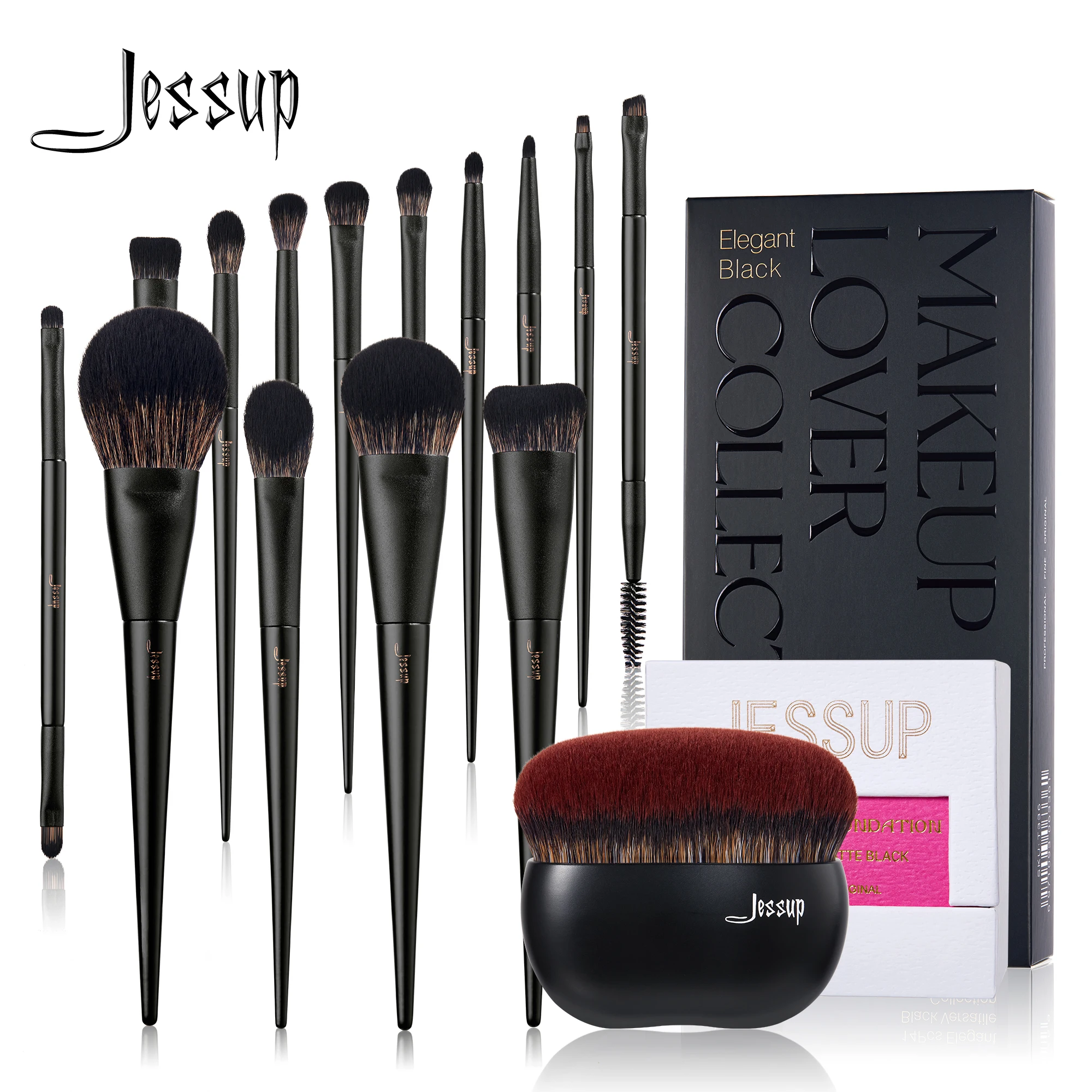 Jessup Makeup Brushes Set,10-14pcs Make Up Brush Contour Foundation Powder Eyeshadow Highlight Blending Concealer Liner T336