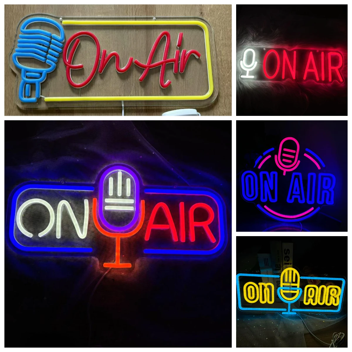 On Air Neon Sign USB Dimmable LED Neon Lights For Podcast Streaming Studio Broadcast Room Wall Backdrop Decoration Gifts